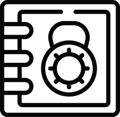 Canvas Print - Vault money box icon outline vector. Security locker. Access vault