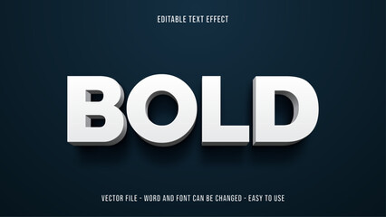 Poster - White and bold editable text effect vector template