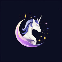 A unicorn drawn in a vector style7