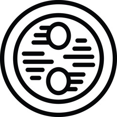 Poster - Egg soup hot icon outline vector. Korea snack. Noodle broth market