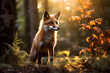 Rotfuchs in einem Wald, Tierfotografie, erstellt mit generativer KI