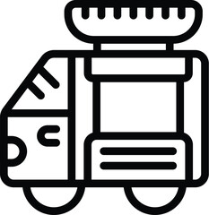 Poster - Street food truck icon outline vector. Hot soup market. Dish cuisine