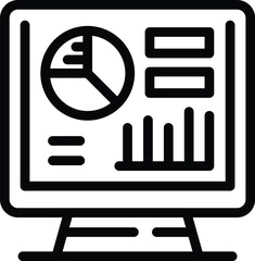 Poster - Online program icon outline vector. Business learn. Academy bank