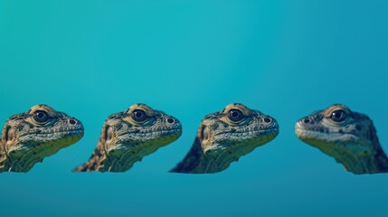 Poster - Three small dinosaurs standing next to each other. Suitable for educational materials or children's books