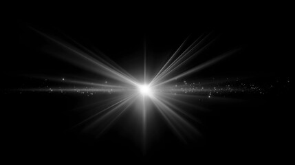 A white lens flare with particle effects, starlight.