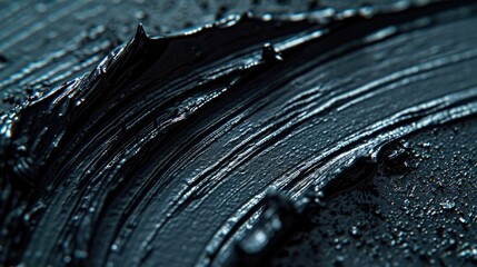 Poster - A detailed close-up of a textured black paint surface. Can be used as a background or texture in various design projects
