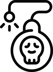 Poster - Bomb hacker attack icon outline vector. Signal passcode. Bug attack