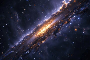 Aufkleber - A stunning image of a very large galaxy with a star at its center. Perfect for space enthusiasts and astronomy-related projects