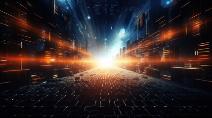 Poster - Futuristic Cyberpunk Style Particles Background