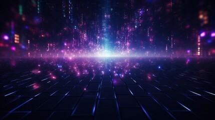 Poster - Futuristic Cyberpunk Style Particles Background