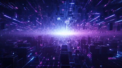 Poster - Futuristic Cyberpunk Style Particles Background