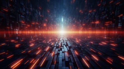 Poster - Futuristic Cyberpunk Style Particles Background