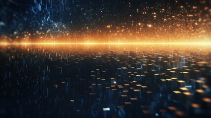 Poster - Futuristic Cyberpunk Style Particles Background