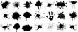 © Arafat - Ink splatter, paint splatter vector set, black paint splashes on white background, artistic design elements. Ideal for logos, branding, abstract art designs