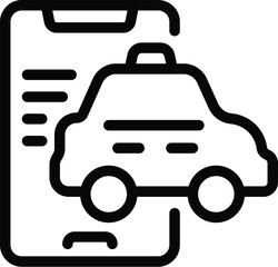 Poster - Fast app taxi service icon outline vector. Service city. Cab rider