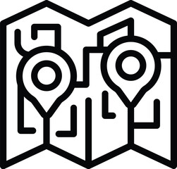 Poster - Taxi map icon outline vector. Delivery cab urban. Rider vehicle lot