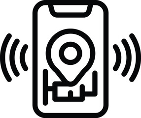 Poster - Gps taxi location icon outline vector. Vehicle center. Booking service