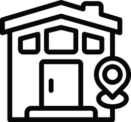 Poster - House location call taxi icon outline vector. Delivery service. Shared vehicle
