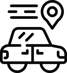 Poster - Fast taxi location icon outline vector. Car service. City rider