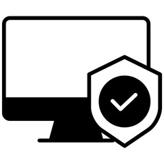 Sticker - Desktop Protection solid glyph icon