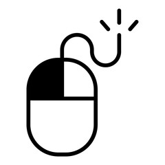 Sticker - Mouse Click solid glyph icon