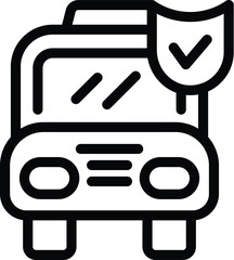 Poster - Approved taxi car icon outline vector. City service. Shared vehicle