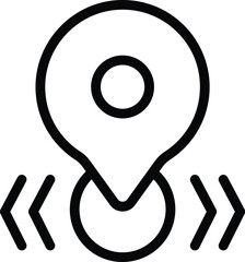 Poster - Taxi location icon outline vector. Online app. City service car