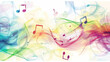 Abstract Colourful Music Wave.
Vibrant abstract wave with music notes on a white background.