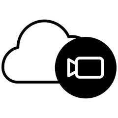 Poster - Multimedia Cloud solid glyph icon