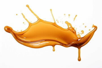 Caramel splash isolated white background