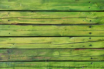 Poster - Top-down view of old lime green wood texture