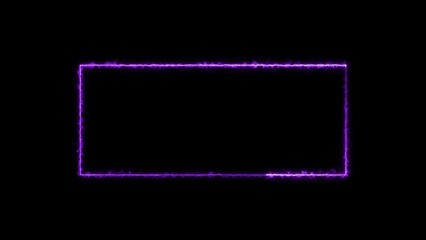 Wall Mural - abstract deep purple color neon light rectangle frame background 4k animation.