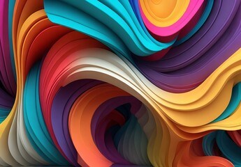 Wall Mural - 3D extruded abstract of flowing colors