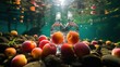 Underwater an apple UHD wallpaper