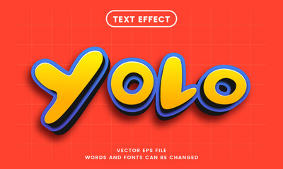 Poster - Editable 3d yolo text effect. Fancy fun groovy font style perfect for heading and title