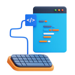 png 3d programming icon isolated on a white background