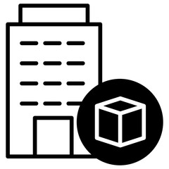 Sticker - Company Building solid glyph icon