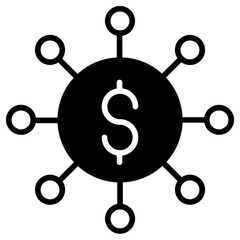 Sticker - Crowdfunding Dollar solid glyph icon