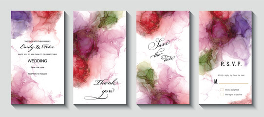 Wall Mural - Modern creative design,  background marble texture. Wedding invitation.  Alcohol ink. Vector illustration.