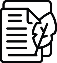 Poster - New book paper icon outline vector. Literature side view. Read cover story