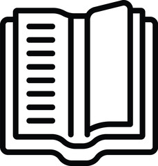 Poster - Open book story icon outline vector. New publication. Cover story