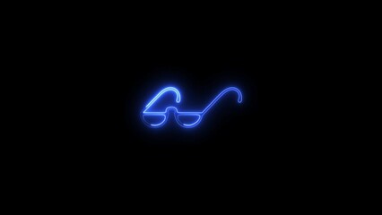 Wall Mural - abstract neon sunglass icon background animation 4k