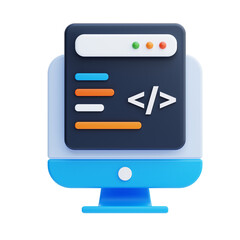PNG 3D Web Development icon isolated on a white background