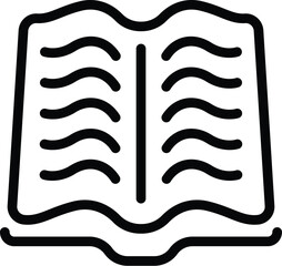 Poster - Gaining book icon outline vector. School education. Uncover print