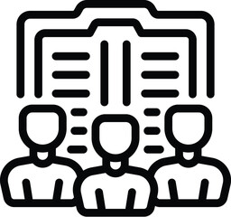 Poster - Group publish book icon outline vector. Fair shop volume. Cover retail