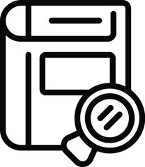 Poster - Search new book icon outline vector. Work stack. Uncover spine side