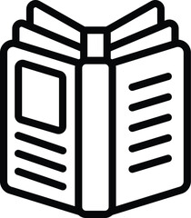 Poster - Open new book icon outline vector. Lexicon volume. Uncover literary