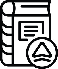 Poster - New side book icon outline vector. Publish book read. Cover story