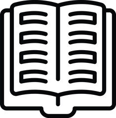 Poster - Book publication icon outline vector. Work data. Stack volume