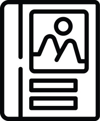 Poster - Picture book icon outline vector. Publish shop view. Learning read